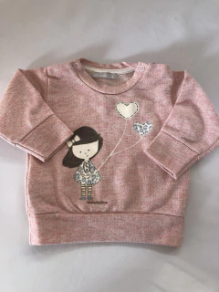 Buzo rosa con dibujo y brillos. MIMO. 6 meses. en internet