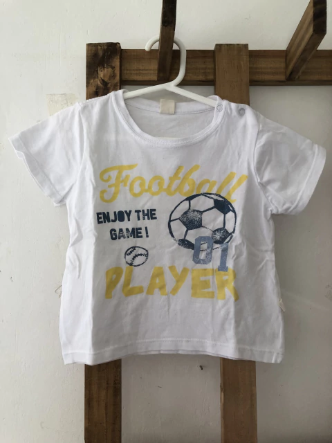 Remera blanca MC fútbol. CHEEKY. 1 año.