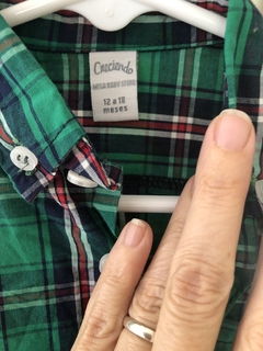 12M | Camisa ML a cuadros verde. CRECIENDO. 12 meses. - comprar online