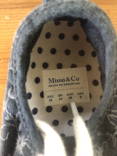 Zapatillas azules con flores y cordones. MIMO. Talle 25. en internet