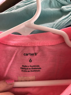 Remera MC rosa con encaje. CARTERS. 6 años. - comprar online