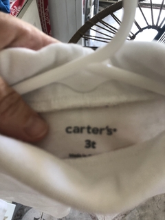 Outlet- Polera blanca de algodón. CARTERS. 3 años. - comprar online