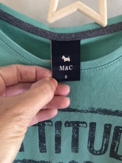 8A | Remera MC verde agua con inscripción. MIMO. 8 años. en internet