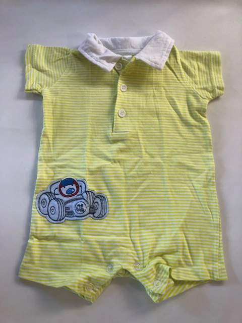 3M | Enterito de algodon chomba MC rayas lima. CARTERS. 3 meses.