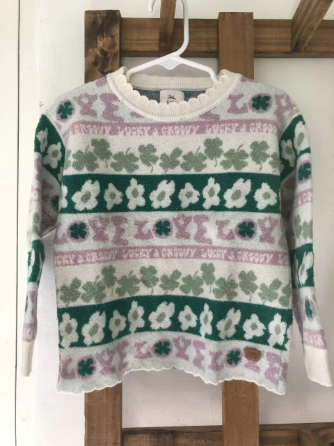 Sweatwe verde y lila. Little Millie. 2/3 años. Amplio.