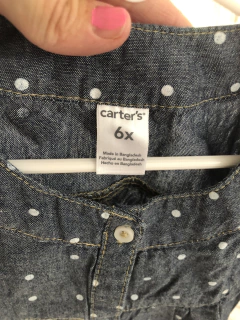 6A | Vestido denim con lunares blancos. CARTERS. 6 años. en internet