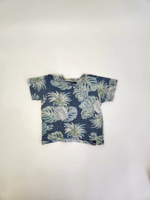 9M | Remera azul con hojas Mimo - 9 meses