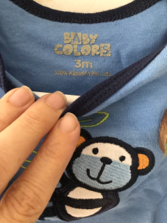 Set- Body ML + pantalon y gorro con mono. Baby Colors. 3 meses. en internet