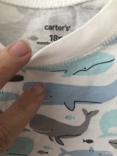 Enterito de algodon MC blanco con ballenas y bolsillo. CARTERS. 18 meses. - comprar online