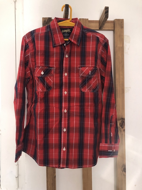 Camisa ML a cuadros roja. Kevingston. Talle 14 años.