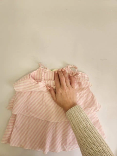 3M | Vestido Benetton rayado rosa - 3 Meses - comprar online