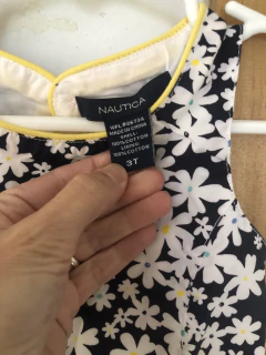 3A | Outlet- Vestido con flores azul y blanco. NÁUTICA. 3 años. - comprar online