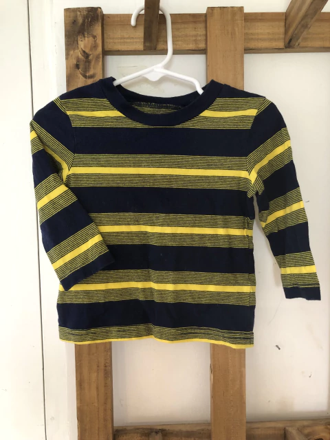 Remera a rayas ML amarilla y azul. CIRCO. 12 meses.