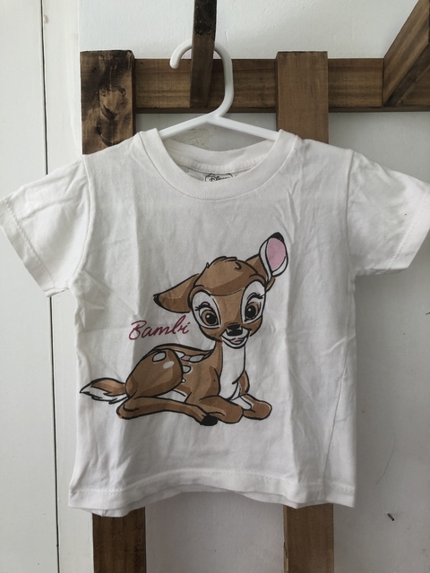12M | Remera MC blanca con bambi.DISNEY. 12 meses.