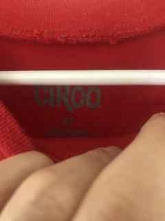 Remera ML roja con estampa corbatata y dibujo. CIRCO. 4 años. - comprar online