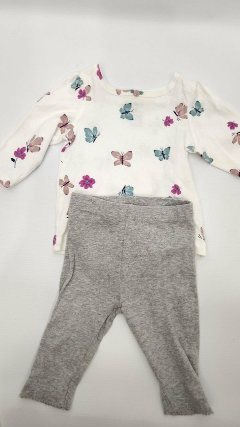 3M | OUTLET - Remera y pantalon mariposas - 3 meses