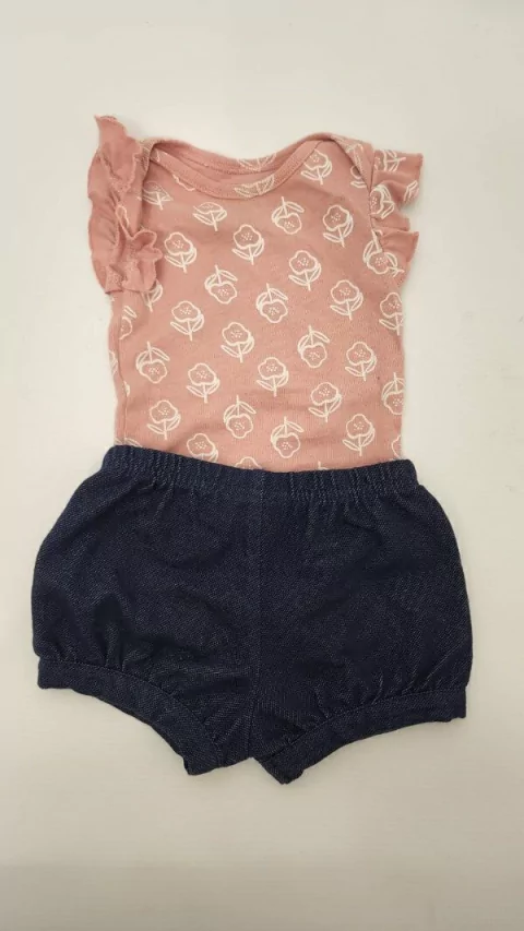 RN | Set body y short de jean - 0 a 3 meses