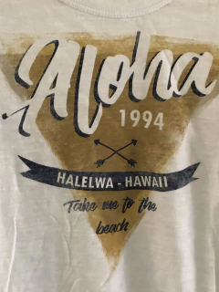 6A | Remera MC blanca con estampado Aloha. CHEEKY. 6 años. en internet