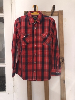 Camisa ML a cuadros roja. Kevingston. Talle 14 años. - comprar online