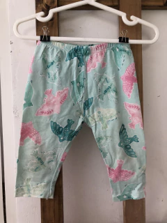 Outlet 3M | Pantalón de algodón verde agua con flores. MIMO. 3 meses. en internet