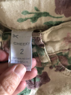 2A | Jean beige con flores lilas. CHEEKY. 2 años. - comprar online