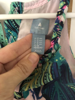 2A | Vestido rosa con flores verdes. GAP. 2 años. - comprar online