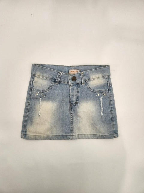 10A | Pollera de Jean con apliques - Talle 10