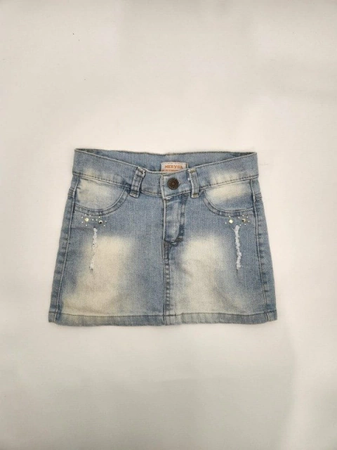 10A | Pollera de Jean con apliques - Talle 10