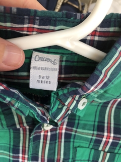 9M | Camisa ML a cuadros verde. CRECIENDO. 9 meses. - comprar online