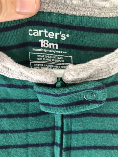 Pijama de algodón verde cocodrilo. CARTERS. 18 meses. - comprar online