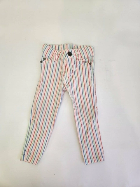 18M | Pantalon blanco con rayas de colores Grisino- 18 meses