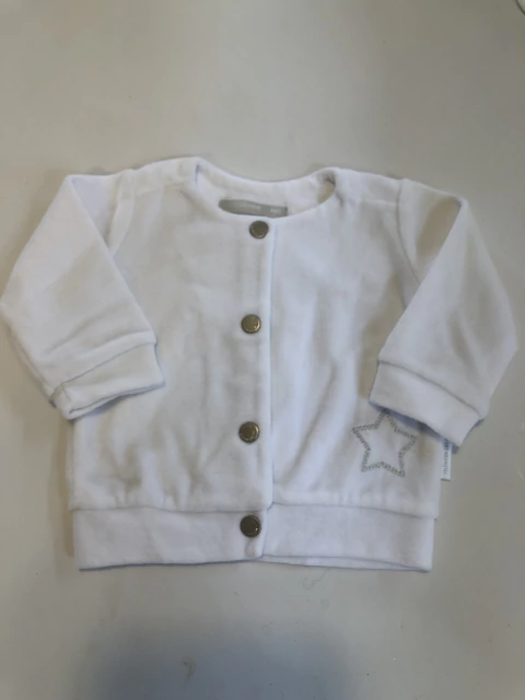 RN | Buzo blanco de plush con botones. MIMO. Recién nacido.