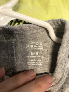 6/9M | Vestido gris de algodon con carita y short. CARTERS. 6/9 meses. - comprar online