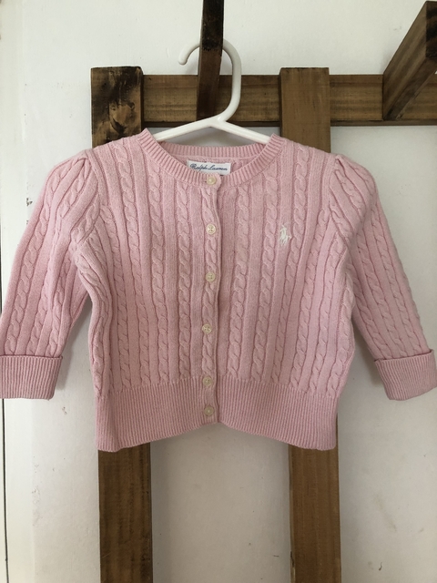 Sweater rosa con botones. POLO. 9 meses.
