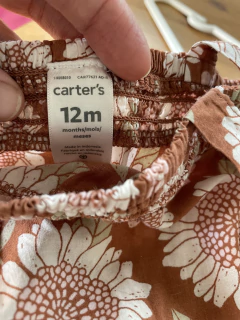 12M | Enterito verano marrón flores. CARTERS. 12 meses. en internet