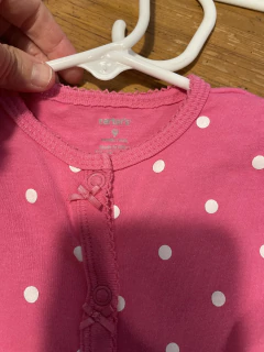 9M | Pijama rosa entero algodón con lunares y elefante. CARTERS. 9 meses. - comprar online