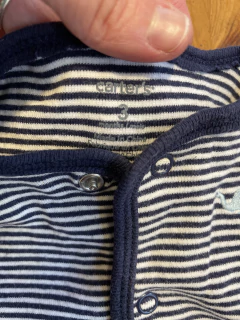 3M | Saquito de algodón a rayas azul con botones y elefante. CARTERS. 3 meses. - comprar online