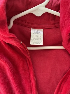 3M | Buzo rojo de plush con capucha y cierre. CHEEKY. 3 meses. en internet