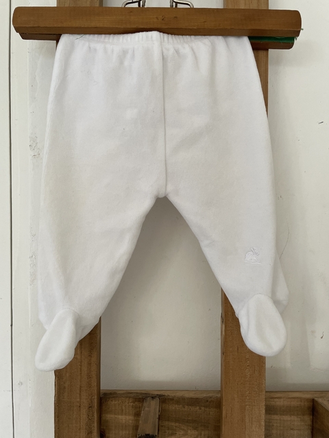RN | Pantalón plush blanco. BABY COTTONS. Recién Nacido.