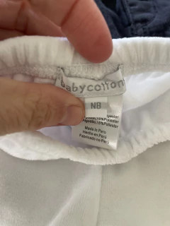 Pantalón plush blanco. BABY COTTONS. Recién Nacido. en internet
