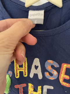 6A | Remera MC azul con letras. GEPETTO. 6 años. - comprar online