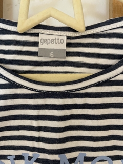 6A | Remera MC a rayas con corazón. GEPETTO. 6 años. - comprar online