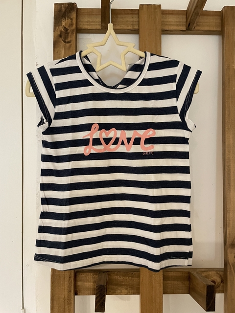 4A | Remera a rayas con letras Love. Gepetto. 4 años.