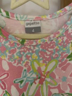 4A | Vestido de algodón con flores rosa. GEPETTO. 4 años. - comprar online