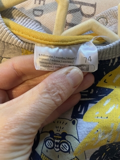 6M | Buzo gris con ositos azul y amarillo. 6 meses. en internet