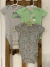 SET- Tres bodys MC gris y verde con dinos. CARTERS. 12 meses.