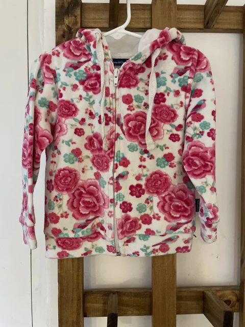 3A | Buzo de plush floreado c/ capucha. MIMO. 3 años.