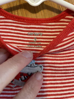 3M | Body MC a rayas rojo y blanco. CARTERS. 3 meses. - comprar online