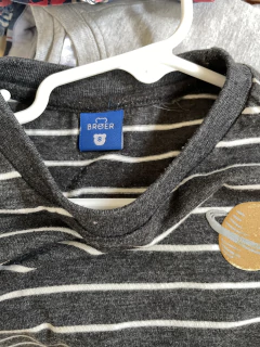 8A | Remera ML gris a rayas. BROER. 8 años. - comprar online