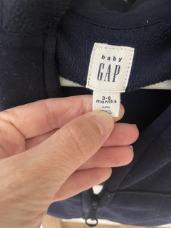 Buzo campera azul con capucha y abrigo interior. GAP. 3/6 meses. en internet